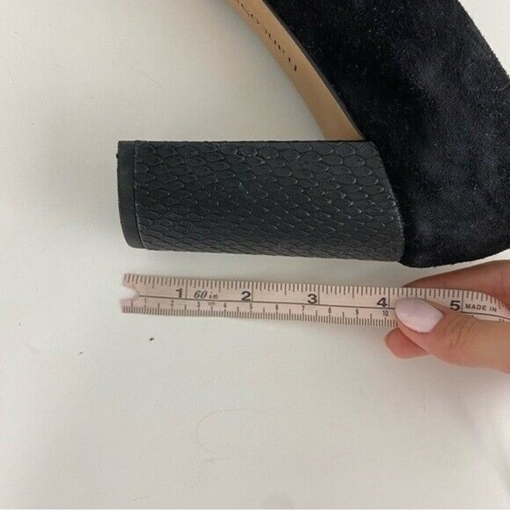 Franco Sarto Ingall Snake Embossed Suede Black Pump 9M Office Career‎ - Picture 11 of 12